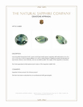 0.87 Ct. Bluish Green Sapphire from Tanzania Appraisal