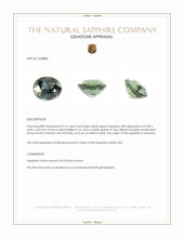 0.74 Ct. Bluish Green Sapphire from Tanzania Appraisal