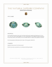 0.68 Ct. Bluish Green Sapphire from Tanzania Appraisal