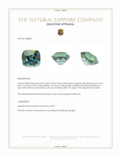 0.84 Ct. Bluish Green Sapphire from Tanzania Appraisal
