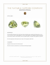 0.68 Ct. Yellowish Green Sapphire from Tanzania Appraisal