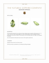 0.66 Ct. Yellowish Green Sapphire from Tanzania Appraisal