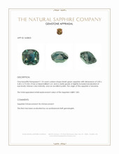 1.10 Ct. Bluish Green Sapphire from Tanzania Appraisal