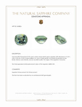 0.90 Ct. Bluish Green Sapphire from Tanzania Appraisal