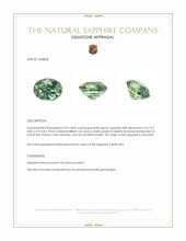 0.94 Ct. Bluish Green Sapphire from Tanzania Appraisal
