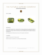 3.01 Ct. Yellowish Green Sapphire from Madagascar Appraisal