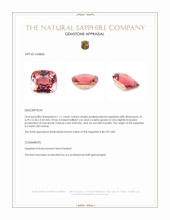 1.11 Ct. Padparadscha Sapphire from Ceylon (Sri Lanka) Appraisal