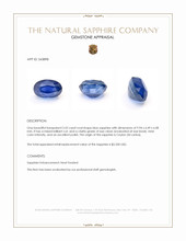3.52 Ct. Blue Sapphire from Ceylon (Sri Lanka) Appraisal