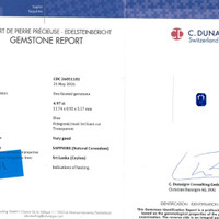4.97 Ct. Blue Sapphire from Ceylon (Sri Lanka) Scan Report