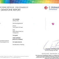 2.71 Ct. Pink Sapphire from Ceylon (Sri Lanka) Scan Report
