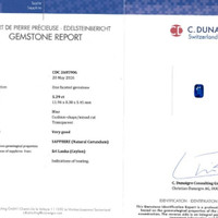 5.29 Ct. Blue Sapphire from Madagascar Scan Report