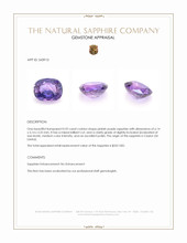 0.92 Ct. Pinkish Purple Sapphire from Ceylon (Sri Lanka) Appraisal