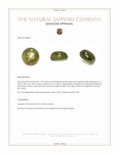 1.33 Ct. Brownish Green Star Sapphire from Ceylon (Sri Lanka) Appraisal