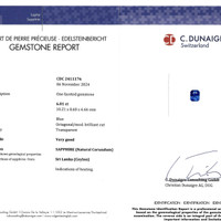 6.01 Ct. Blue Sapphire from Ceylon (Sri Lanka) Scan Report