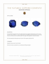 4.02 Ct. Blue Sapphire from Ceylon (Sri Lanka) Appraisal