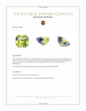 1.28 Ct. Yellowish Green Sapphire from Madagascar Appraisal