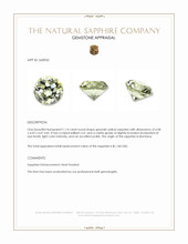 1.14 Ct. Greenish Yellow Sapphire from Montana Appraisal