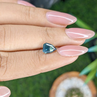 1.51 Ct. Greenish Blue Sapphire from Madagascar Life Style