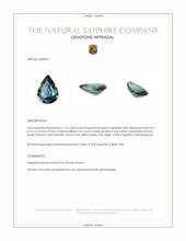 1.10 Ct. Bluish Green Sapphire from Madagascar Appraisal