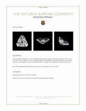 1.64 Ct. White Sapphire from Ceylon (Sri Lanka) Appraisal
