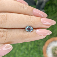 1.21 Ct. Greenish Blue Sapphire from Madagascar Life Style