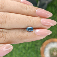 1.10 Ct. Greenish Blue Sapphire from Madagascar Life Style