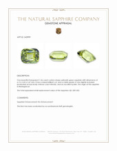 1.06 Ct. Yellowish Green Sapphire from Madagascar Appraisal
