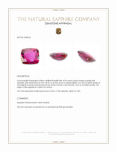 4.09 Ct. Purplish Pink Sapphire from Ceylon (Sri Lanka) Appraisal