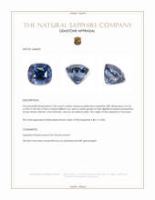 1.86 Ct. Purplish Blue Sapphire from Tanzania Appraisal