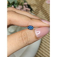 0.81 Ct. Greenish Blue Sapphire from Madagascar Life Style