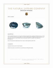 1.44 Ct. Greenish Blue Sapphire from Madagascar Appraisal