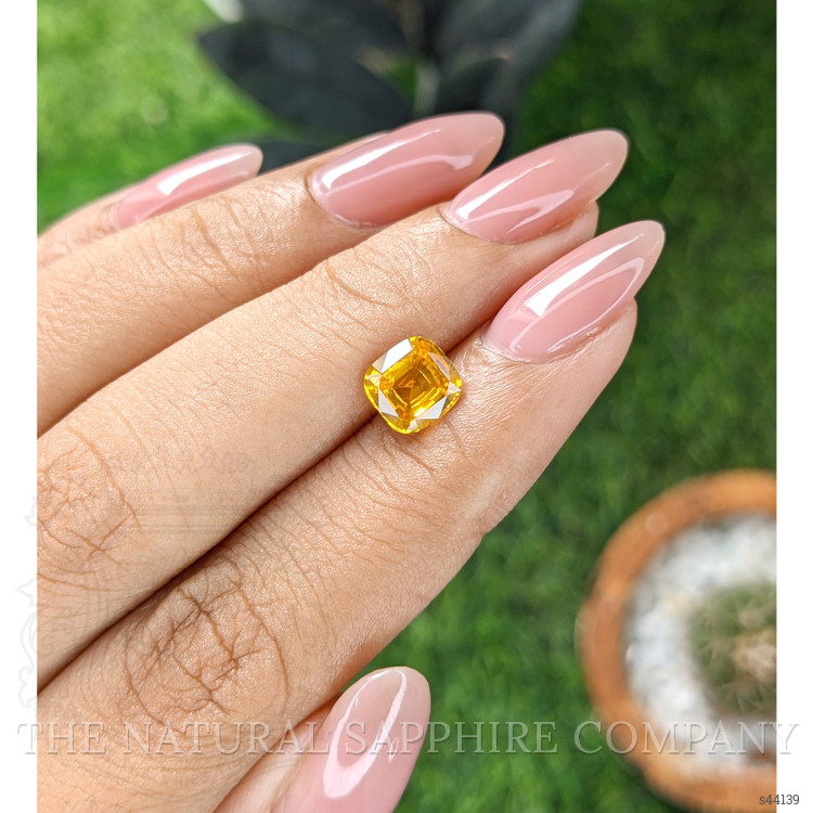 1.55 Ct. Yellowish Orange Sapphire from Ceylon (Sri Lanka)