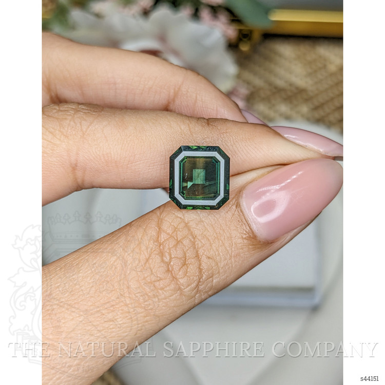 5.24 Ct. Bluish Green Sapphire from Ceylon (Sri Lanka)