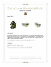 2.52 Ct. Yellowish Green Sapphire from Ceylon (Sri Lanka) Appraisal