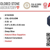 5.52 Ct. Blue Sapphire from Ceylon (Sri Lanka) Scan Report