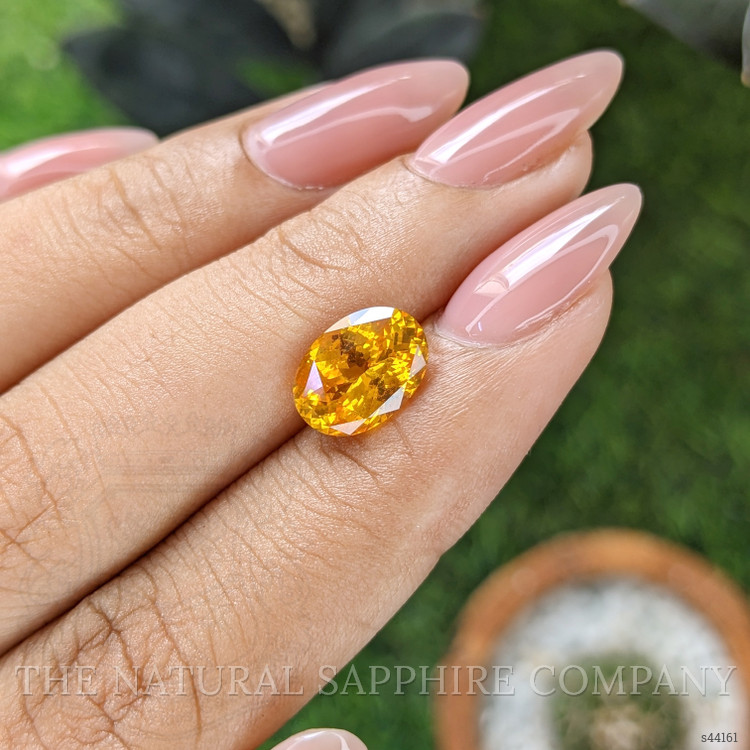 2.96 Ct. Yellowish Orange Sapphire from Ceylon (Sri Lanka)