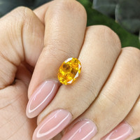2.96 Ct. Yellowish Orange Sapphire from Ceylon (Sri Lanka) Life Style
