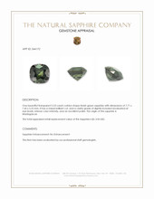 2.53 Ct. Bluish Green Sapphire from Madagascar Appraisal
