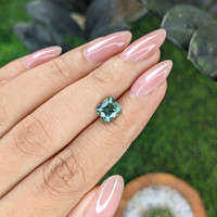 2.00 Ct. Bluish Green Sapphire from Madagascar Life Style