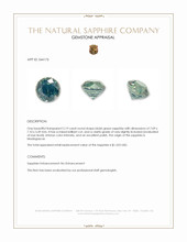 2.19 Ct. Bluish Green Sapphire from Madagascar Appraisal