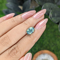 2.51 Ct. Bluish Green Sapphire from Madagascar Life Style