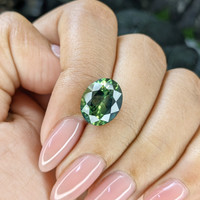 6.05 Ct. Bluish Green Sapphire from Madagascar Life Style
