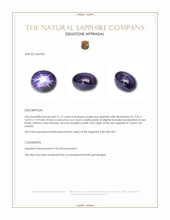 31.17 Ct. Purple Star Sapphire from Ceylon (Sri Lanka) Appraisal