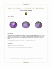 8.88 Ct. Purple Star Sapphire from Ceylon (Sri Lanka) Appraisal
