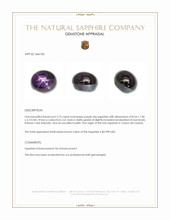 3.75 Ct. Purple Star Sapphire from Ceylon (Sri Lanka) Appraisal