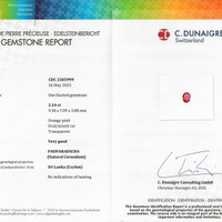 2.14 Ct. Padparadscha Sapphire from Ceylon (Sri Lanka) Scan Report