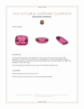6.08 Ct. Pink Sapphire from Ceylon (Sri Lanka) Appraisal