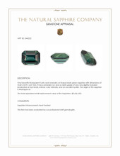 5.68 Ct. Bluish Green Sapphire from Madagascar Appraisal