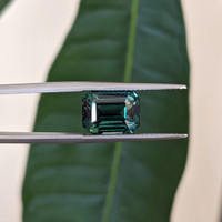 5.68 Ct. Bluish Green Sapphire from Madagascar Life Style
