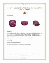 1.46 Ct. Purplish Pink Sapphire from Ceylon (Sri Lanka) Appraisal